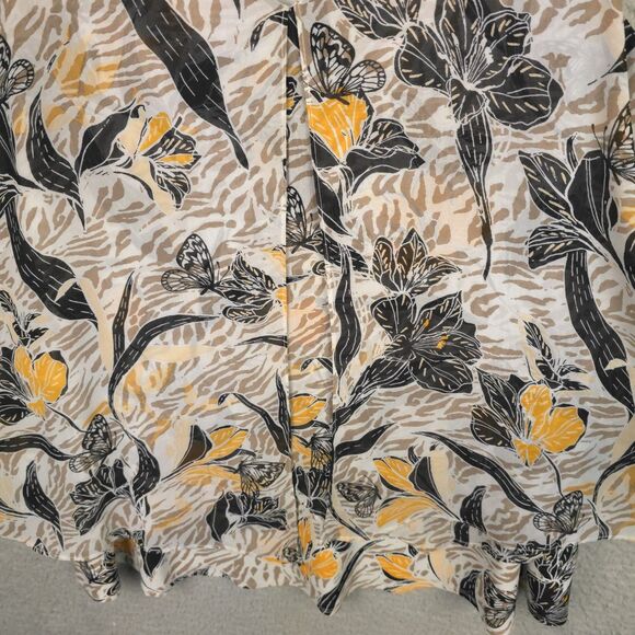 Attitudes by Renee Tank Top  Blouse Womens XL Yellow Brown V-Neck Lagenlook - Picture 6 of 15